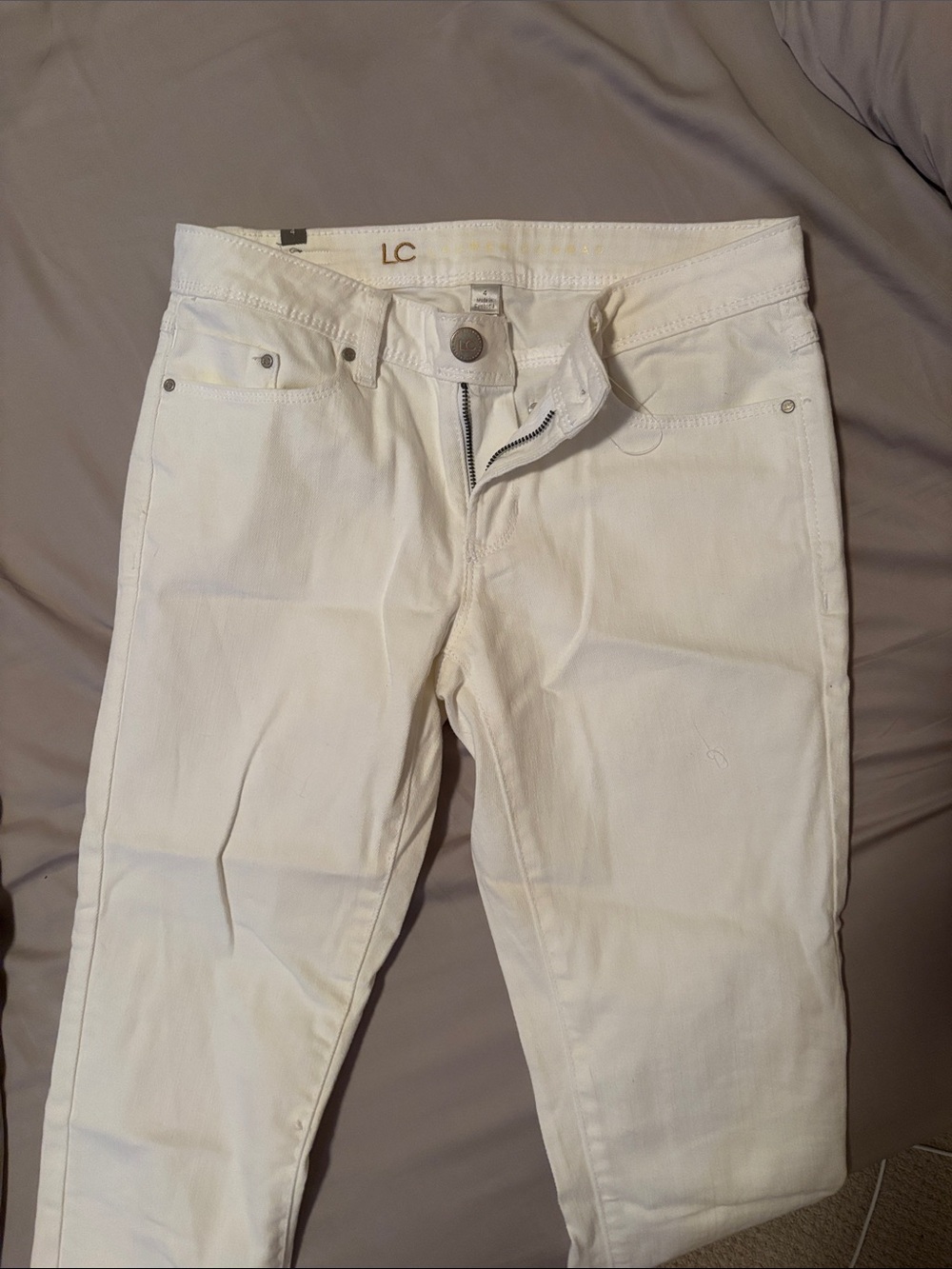 LC Lauren Conrad White High-Rise Denim Jeans